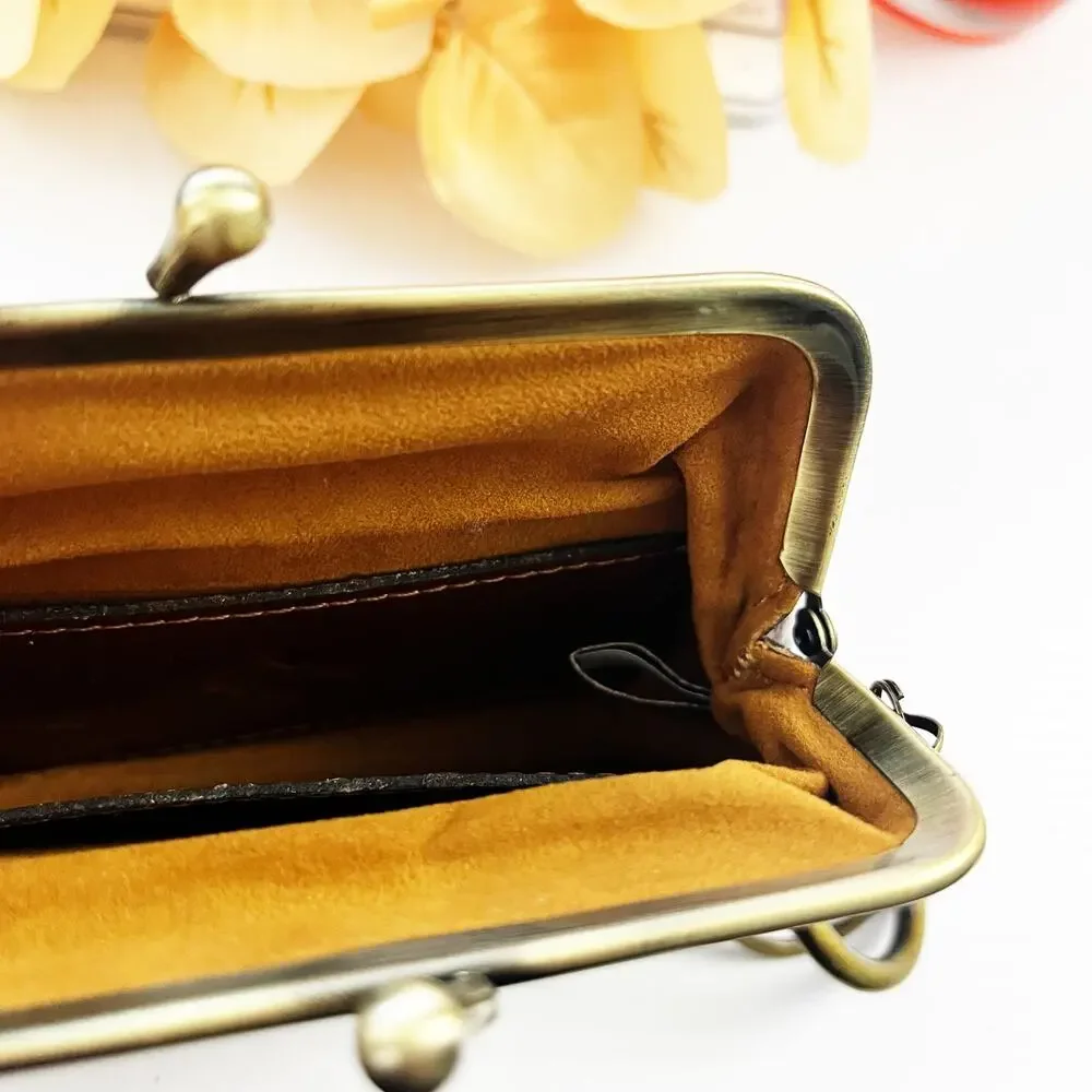 Patricia Nash Borse Leather Signature Map Coin Purse w/ Kiss Lock